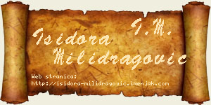 Isidora Milidragović vizit kartica